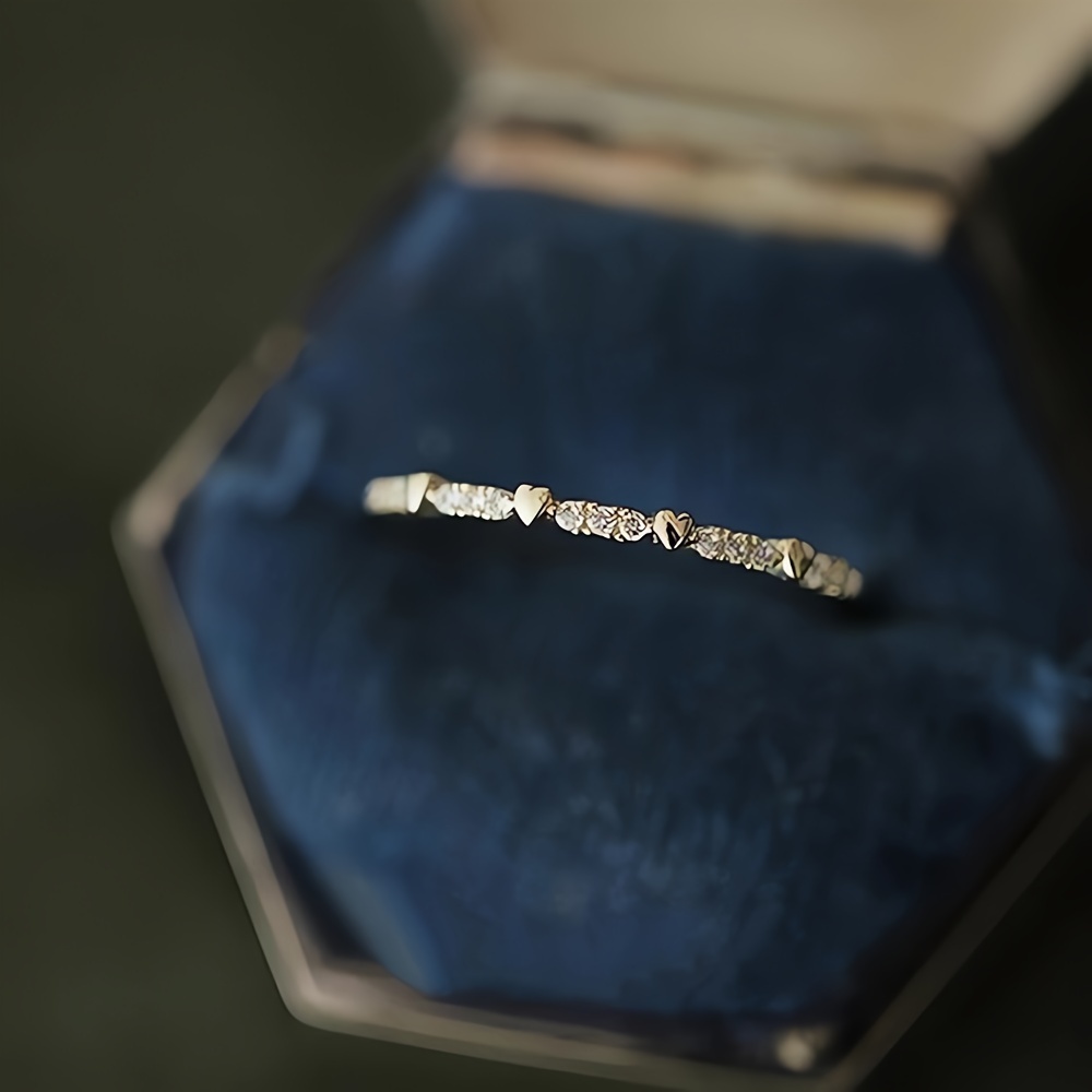 925 Sterling Silver Heart Ring with Zirconia Stones
